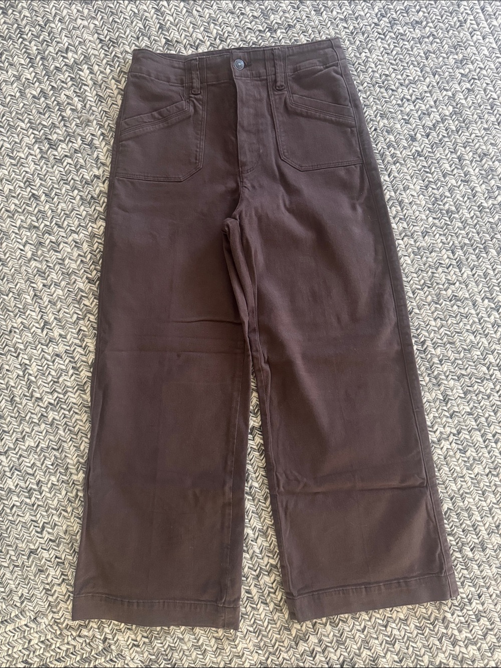 PAIGE Anessa Women's Wide-Leg Chino Pants in Dark Brown